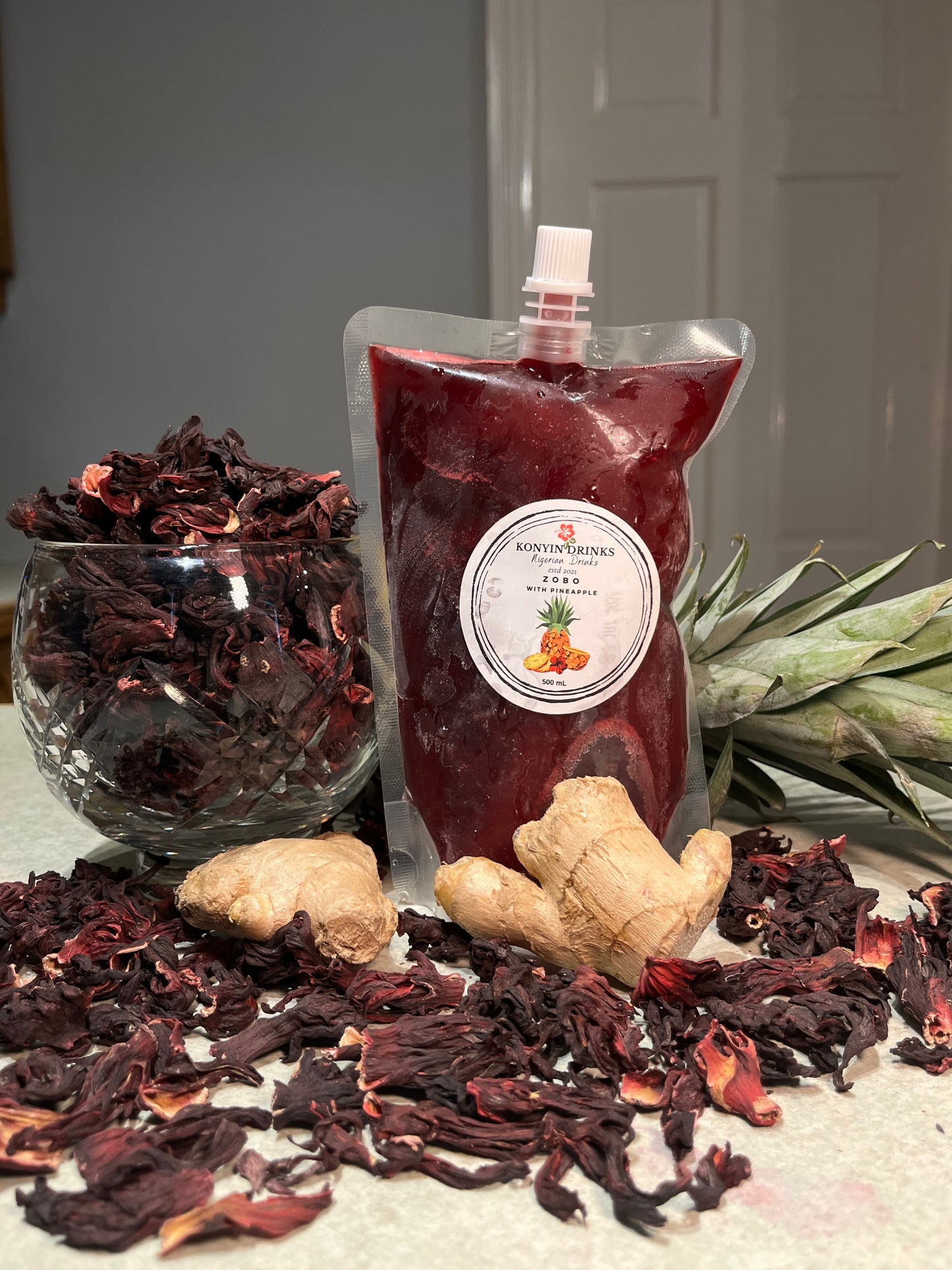 Konyin Drinks Pineapple Zobo Pouches