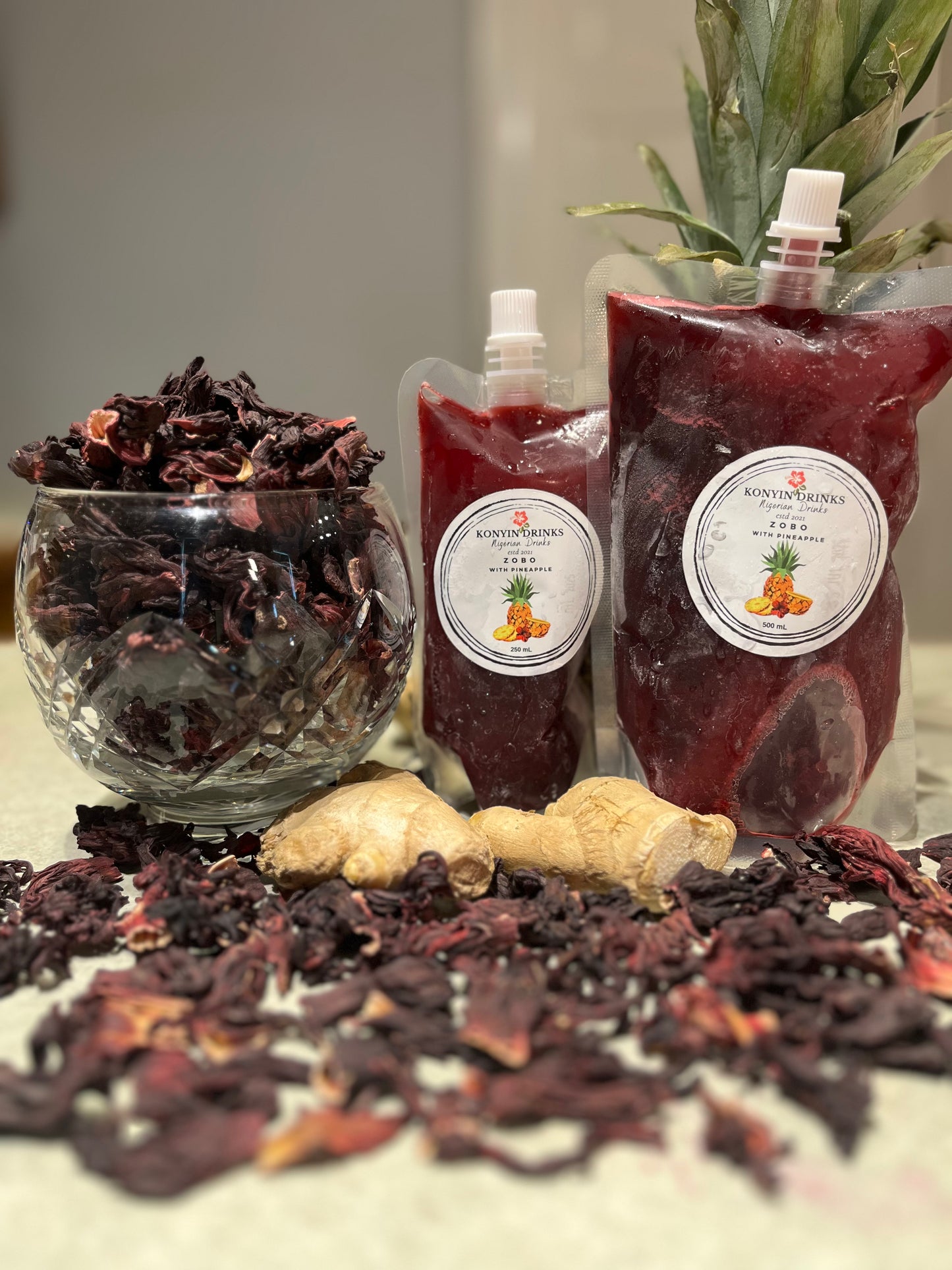 Konyin Drinks Pineapple Zobo Pouches